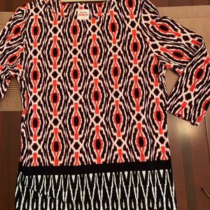 Ruby Road three-quarter sleeve red and black top